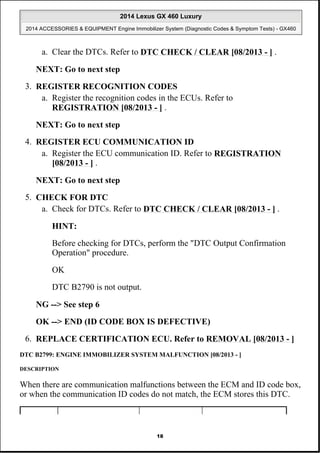 Lexus ACCESSORIES & EQUIPMENT Engine Immobilizer System (Diagnostic Codes & Symptom Tests)