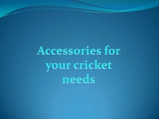 Accessories for your cricket needs 