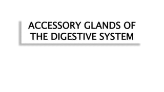ACCESSORY GLANDS OF
THE DIGESTIVE SYSTEM
 