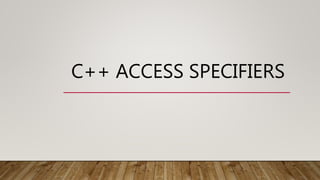 Access specifier | PPT