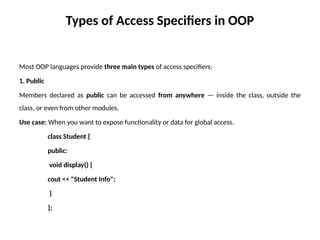 access specifiers.pptx ACCESS SPECIFIERS | PPTX