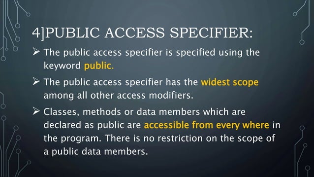 Access specifiers(modifiers) in java | PPTX