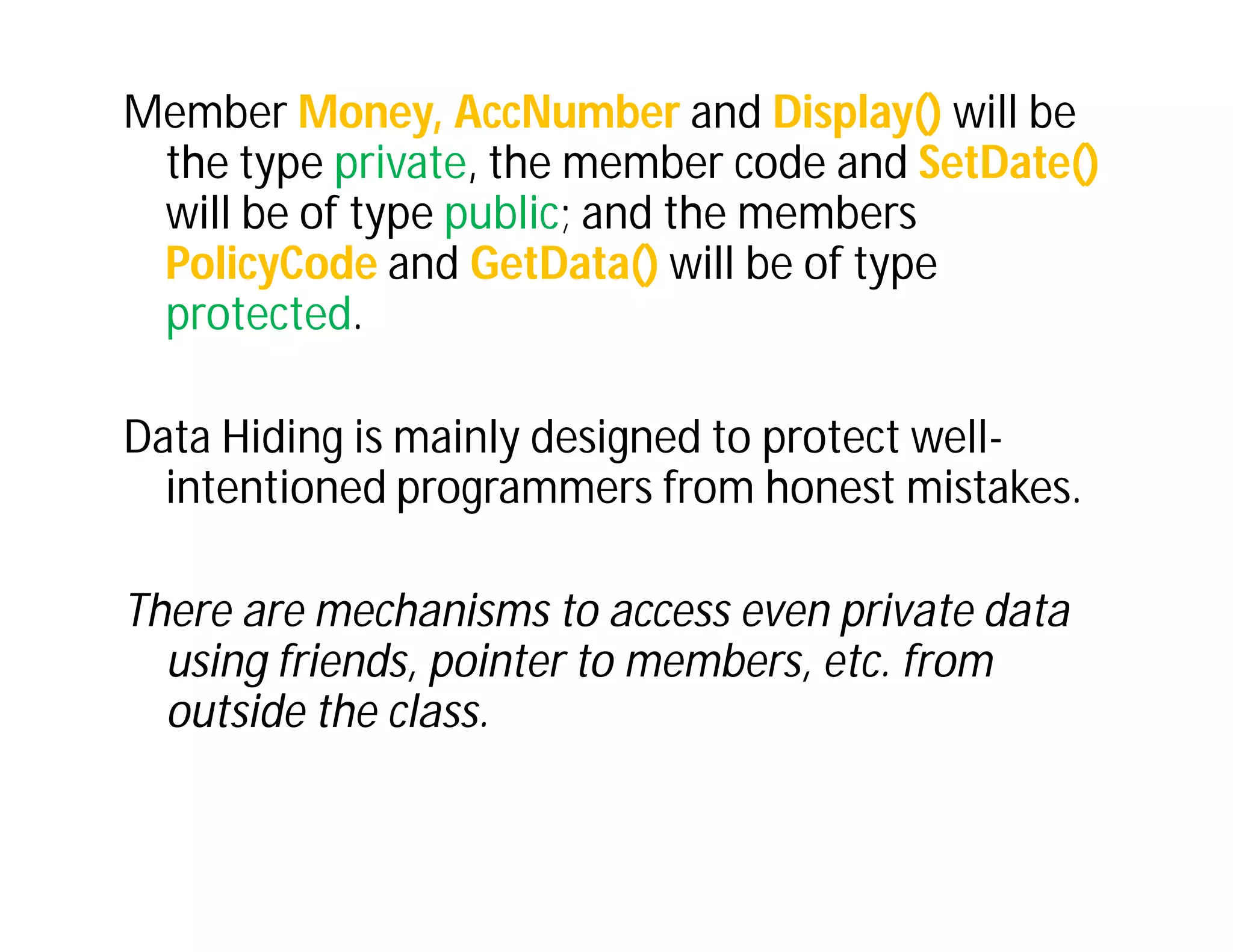 Access specifiers (Public Private Protected) C++ | PDF