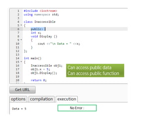 Access specifiers (Public Private Protected) C++ | PDF