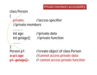 Access specifiers (Public Private Protected) C++ | PDF