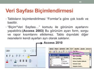Access tablolar | PPTX