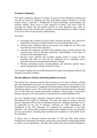 Access to basic education in ghana | PDF