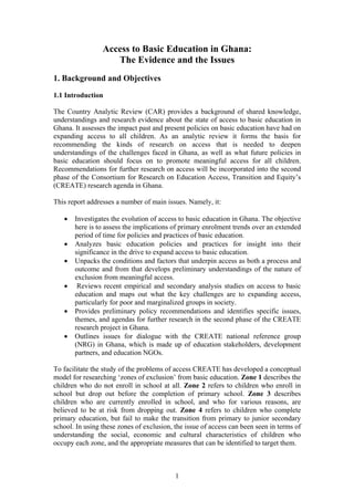 Access to basic education in ghana | PDF