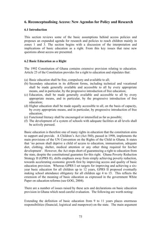 Access to basic education in ghana | PDF