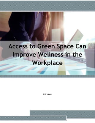 Access to Green Space Can
Improve Wellness in the
Workplace
U.S. Lawns
 