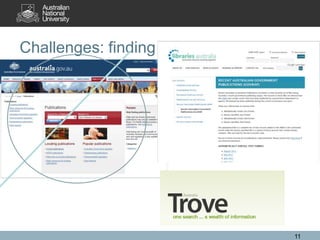 Challenges: finding




                      11
 