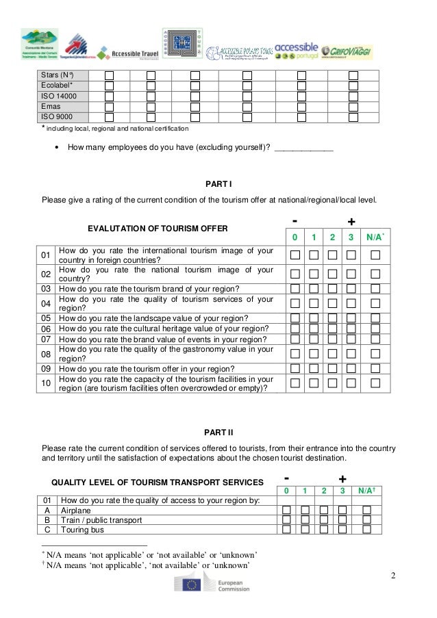 tourism related questionnaire