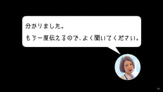 65
分かりました。
もう一度伝えるので、よく聞いてください。
 