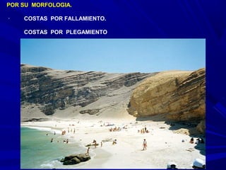 POR SU MORFOLOGIA.
· COSTAS POR FALLAMIENTO.
COSTAS POR PLEGAMIENTO
 