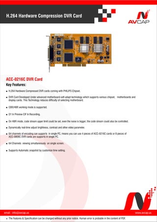 Acc hardware compression 0216 c dvr card