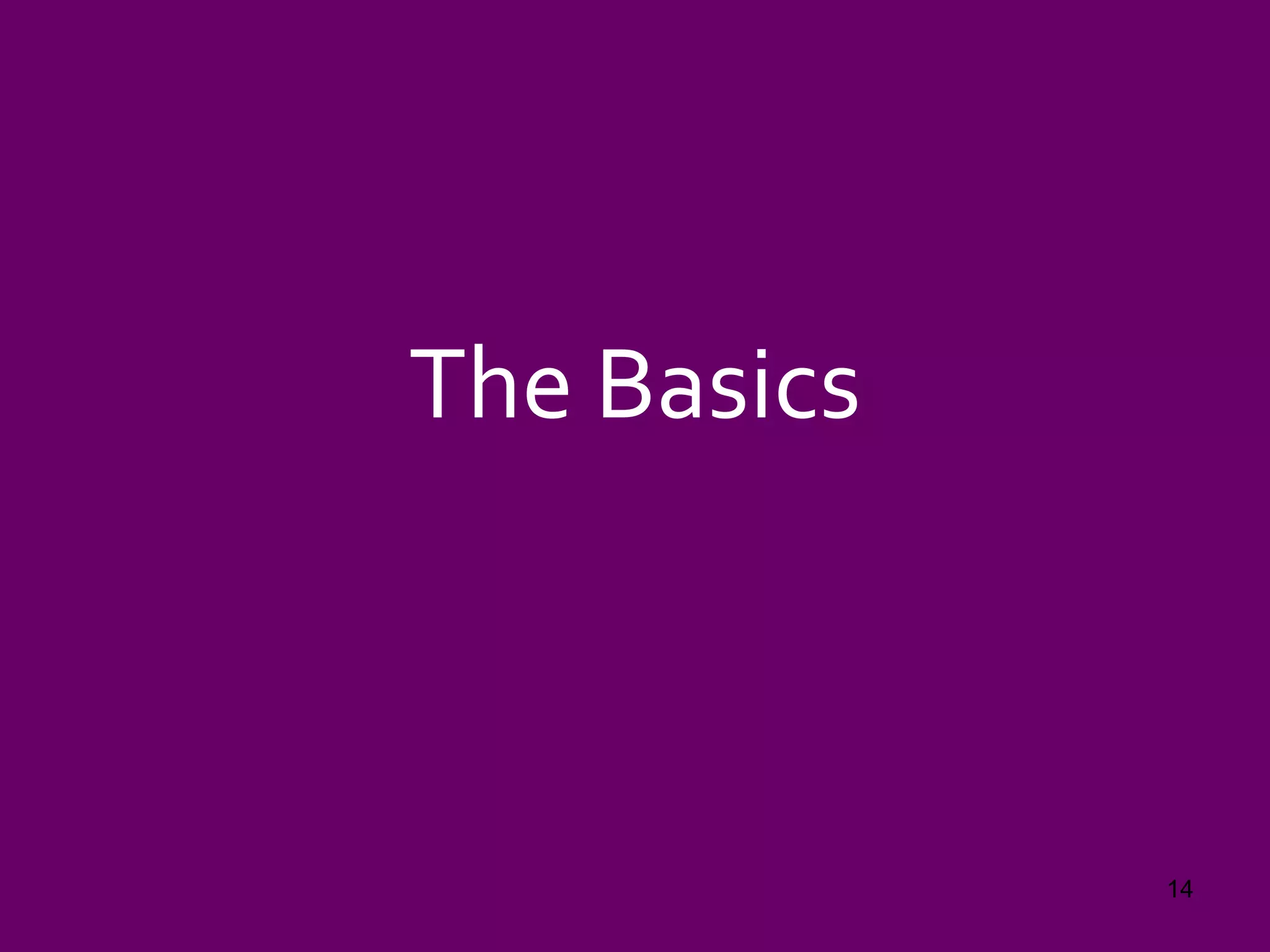 The Basics
14
 