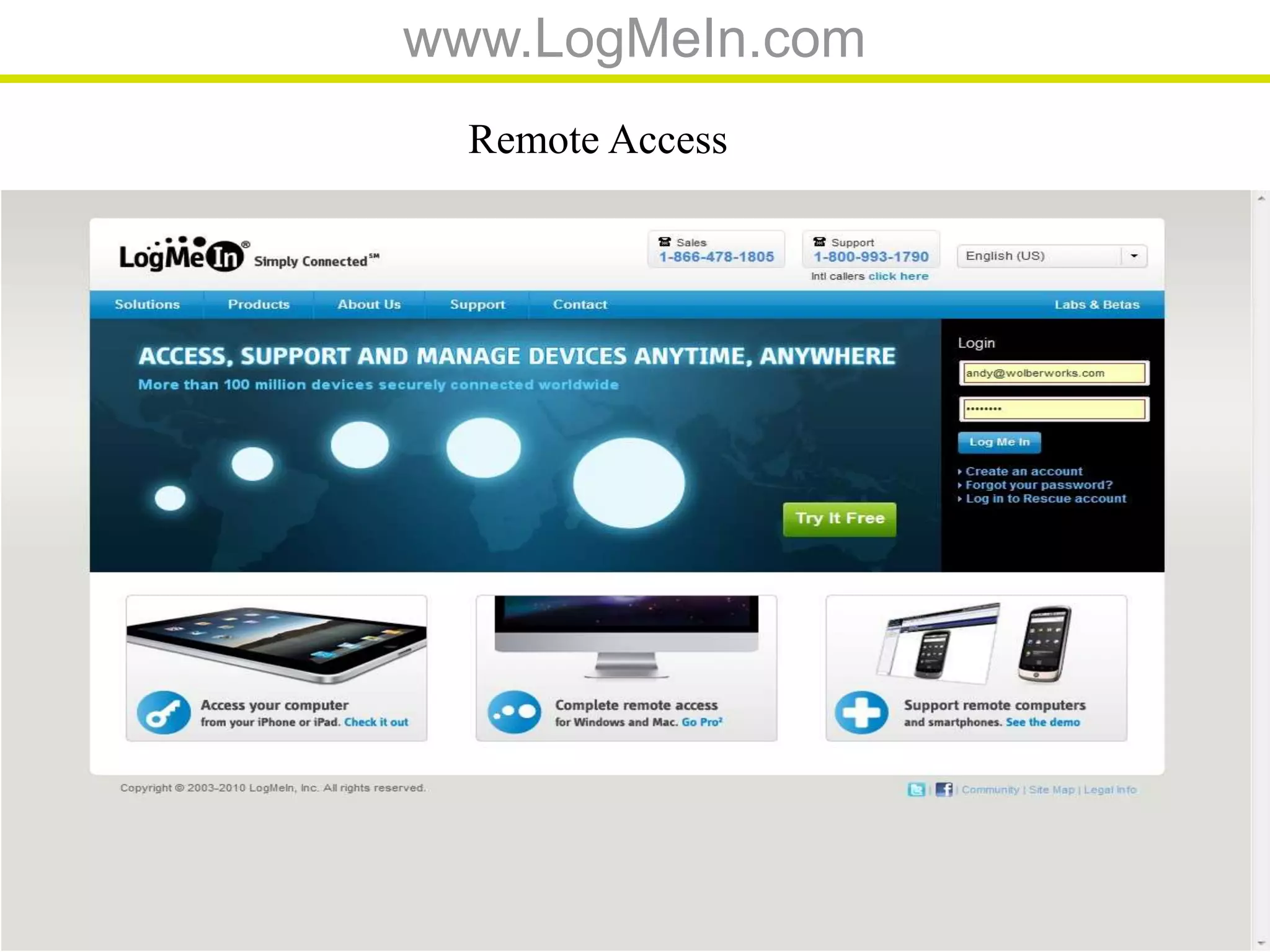 ${#}
www.LogMeIn.com
Remote Access
 