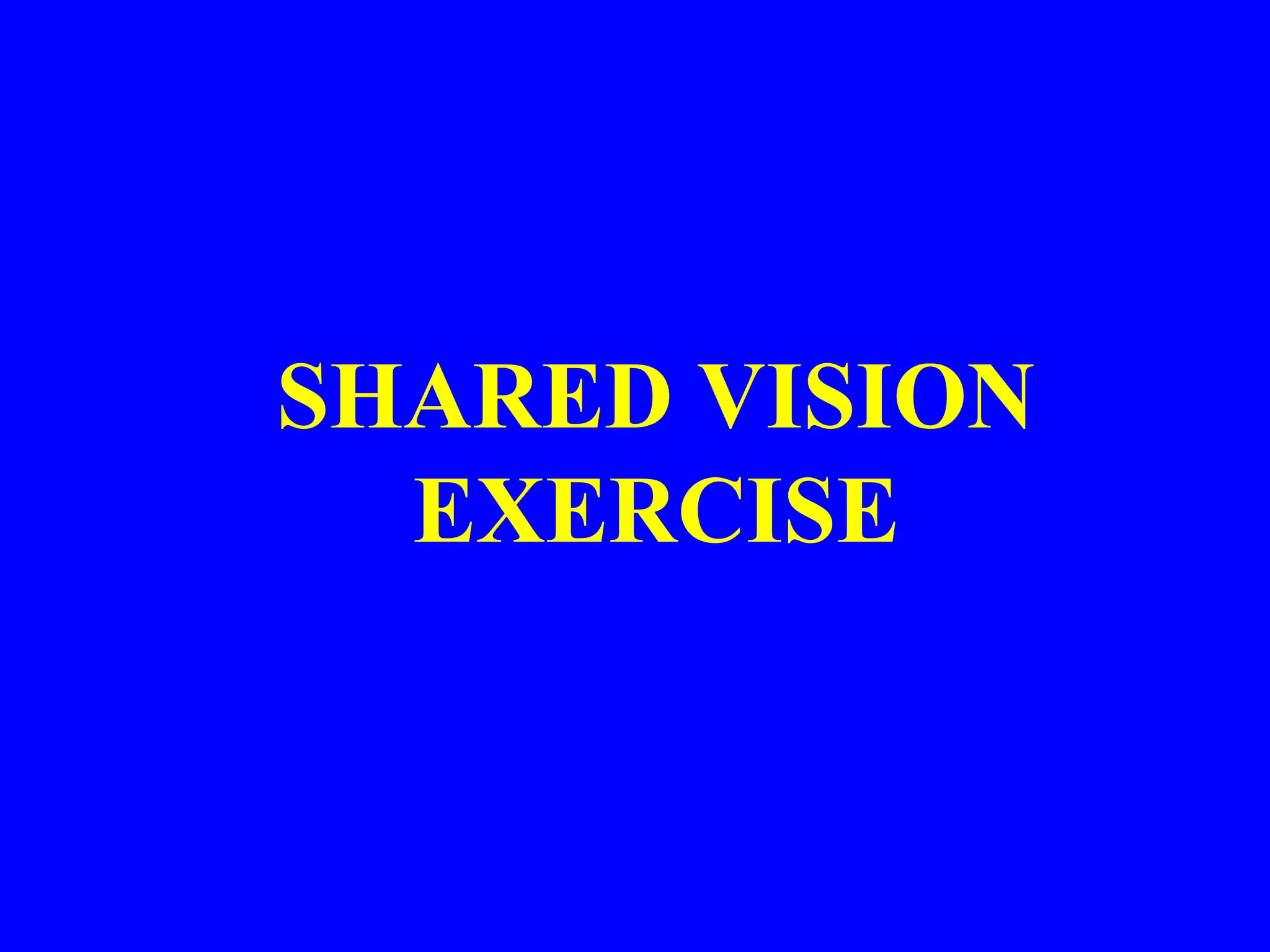 SHARED VISION
EXERCISE
 