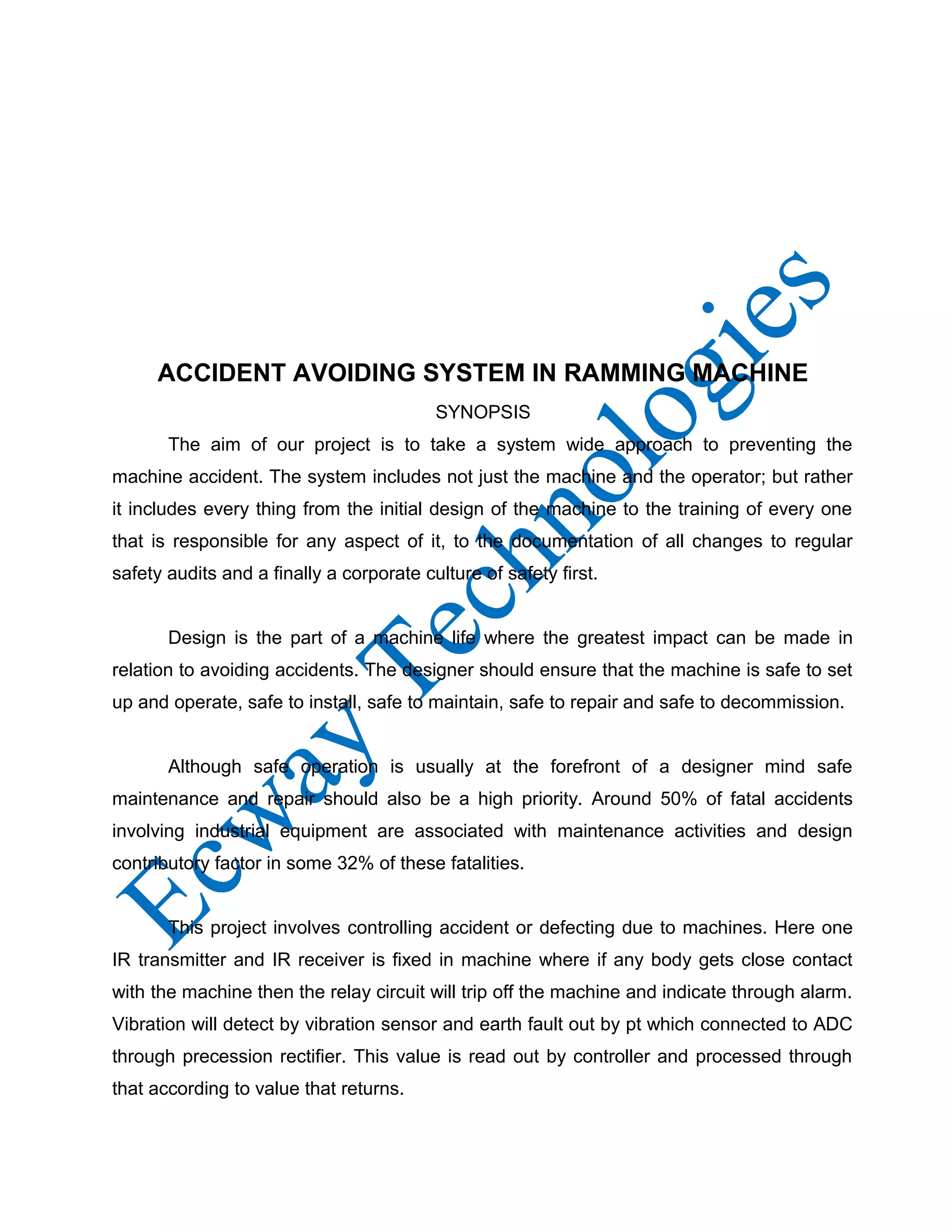 Accident avoiding system in ramming machine | DOC