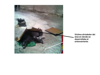 Víctima alrrededor del
área en donde se
desarrollaba el
entrenamiento
 