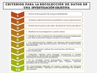 CRITERIOS PARA LA RECOLECCIÓN DE DATOS EN
UNA INVESTIGACIÓN OBJETIVA
 