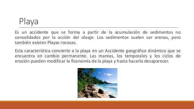 Resultado de imagen para Accidente geografico Playa