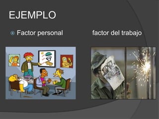 EJEMPLO
 Factor personal factor del trabajo
 