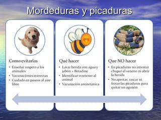 Mordeduras y picaduras
 