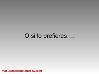 O si lo prefieres….




TUM. JULIO CESAR LEMUS SANCHEZ
 