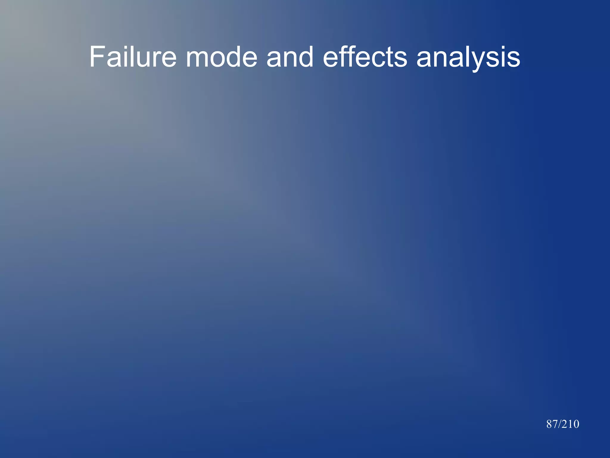Failure mode and effects analysis

87/210

 