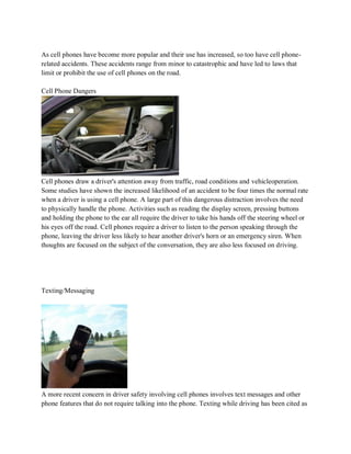Cell Phone Accident Risks social awareness- accident | PDF