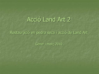AccióLandArt 2Restauració en pedra seca i acció de Land ArtGener i març2010 
