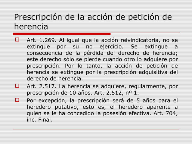 Acción De Petición De Herencia Prescripción Mexico es.slideshare.net