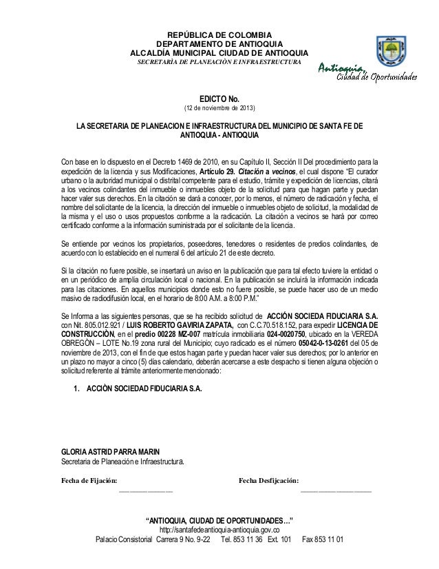 Accion fiduciaria nit Accion fiduciaria nit