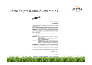 Carta de presentació -exemples
 
