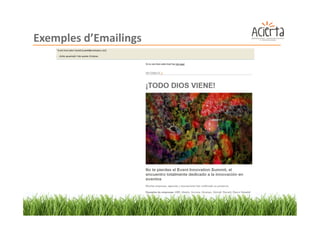 Exemples d’Emailings
 