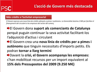 Des del foment de les energies sostenibles, ambel Decretd’energia fotovoltaica i eòlica, i l’incrementexponencialdels parc eòlics i delshortsfotovoltaics