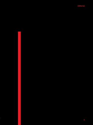 3
Editorial
Developing a method…
to advance beyond it!
A
longside the genius of a brilliant idea, method appears to have the
purpose of creating the same thing over and again – call it serial
production if you like. Yet only an exact method, proved and rigorously
applied, ensures quality and excellence. And only by mastering this method can
we take a step further, overtake it, improve on and question it, in order to launch
a better alternative.
For the past 20 years, method, linked to innovation, has given rise to great
progress in the design and efficiency of wind turbine generators. It has also been
behind the fine-tuning of automation and control systems to obtain maximum
performance from water treatment plants.
Monitoring and protocols helped us design a method for energy efficiency for it to
become the added value in the services we offer today. Our exhaustive knowledge
of materials, and systematic testing methods, have brought new properties to the
fore enabling us to construct time-honored infrastructure in innovative ways.
Repetition of mundane tasks and checks is vital for safety, for example, when
penetrating the depths of the Earth, whether that is in the sewers of Madrid, or
a cave in Peru. Similar methods will be essential for the drivers taking part in the
Dakar Rally for the first time in our zero-emissions vehicle.
The tough training that sportsmen and sportswomen go through, repeating the
same exercises time and again, eventually enables them to beat personal bests.
Contrast that with the leap of imagination APD needs to create unrepeatable
spectacles at sporting events in which these competitors participate.
Generating goodwill in social actions requires a methodology, too, whether for
the community plan we drew up for the Chiripa, Costa Rica, wind farm, or the
social business model developed by the Microenergy Foundation. And systemizing
such activities allows us to translate our knowhow to forums such as the Climate
Summit in LIma (COP20), or display it effectively in the shop window that is
today’s Web.
Daily routine, systematic work and quality in all a project’s stages are priceless
values when translated to our business areas. From this vantage point, given
our commitment to the future, we are able to discover and invent new ways of
going beyond.
 