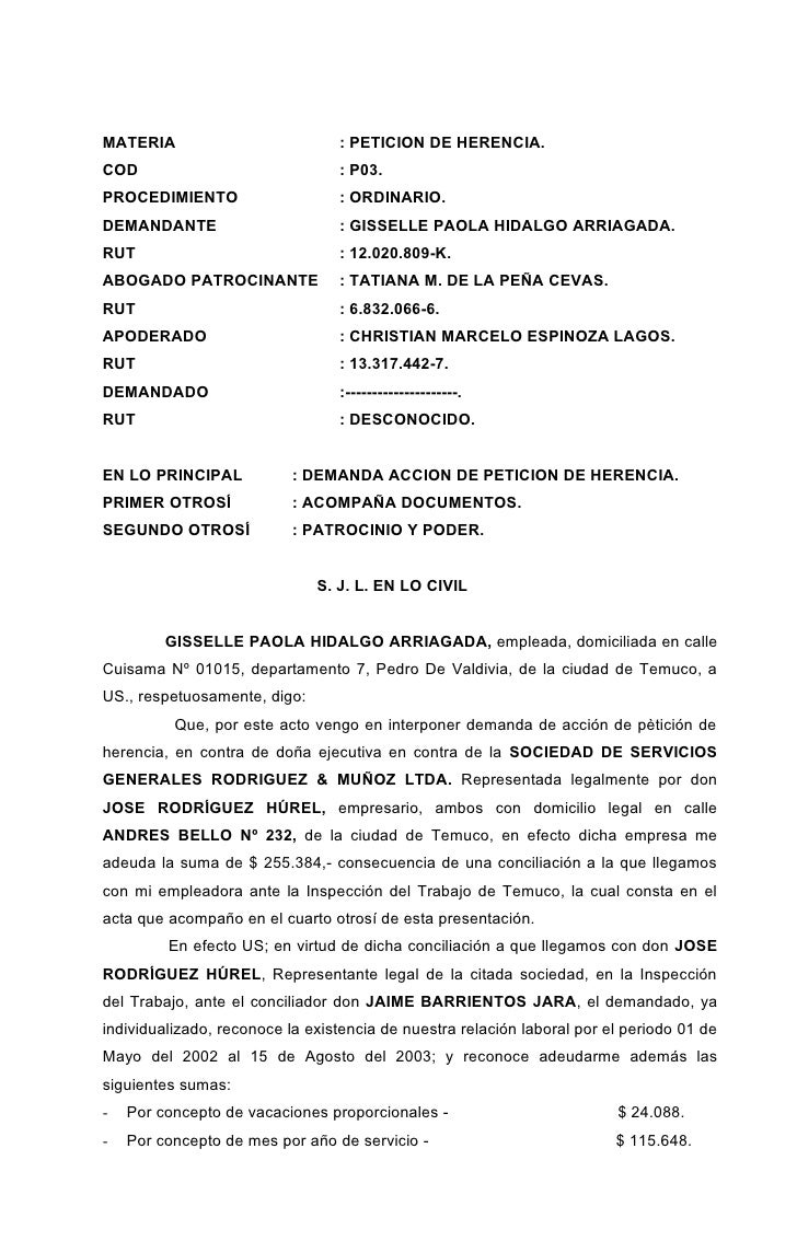 Modelo de poder para petición de herencia Modelo de poder para petición de herencia