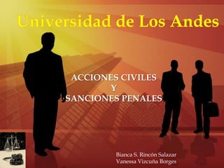 ACCIONES CIVILES
Y
SANCIONES PENALES

Bianca S. Rincón Salazar
Vanessa Vizcuña Borges

 