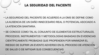 acciones esenciales para la seguridad del paciente como estrategia | PPTX