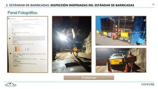 14
2. ESTÁNDAR DE BARRICADAS: INSPECCIÓN INOPINADAS DEL ESTÁNDAR DE BARRICADAS
Evidencias
Panel Fotográfico:
 