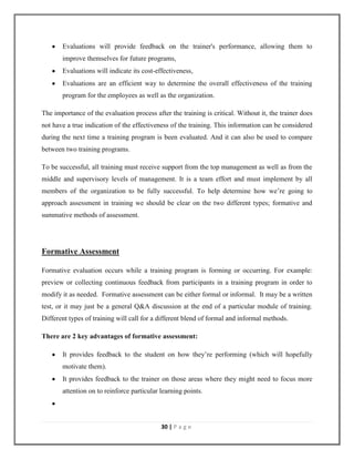 Training And Development Review Examples Developing Training Evaluation Method for ACC Limited. | DOCX