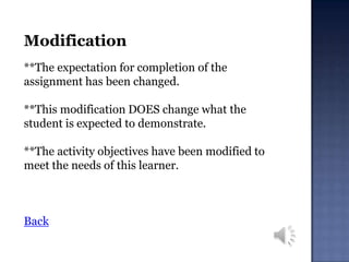 Accommodations and Modifications for students -pp | PPTX