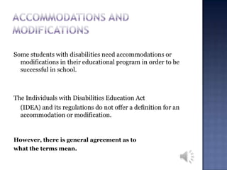 Accommodations and Modifications for students -pp | PPTX
