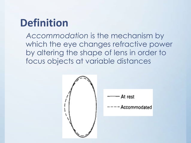 Accommodation of eye | PPTX | Eye and Vision Conditions | Diseases and ...