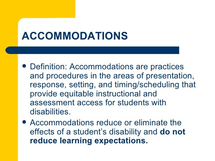 Accommodations Vs Modifications Chart