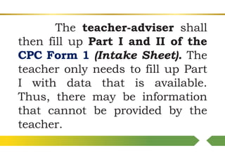 Comprehensive Guide to Completing the CPC Intake Sheet and ...