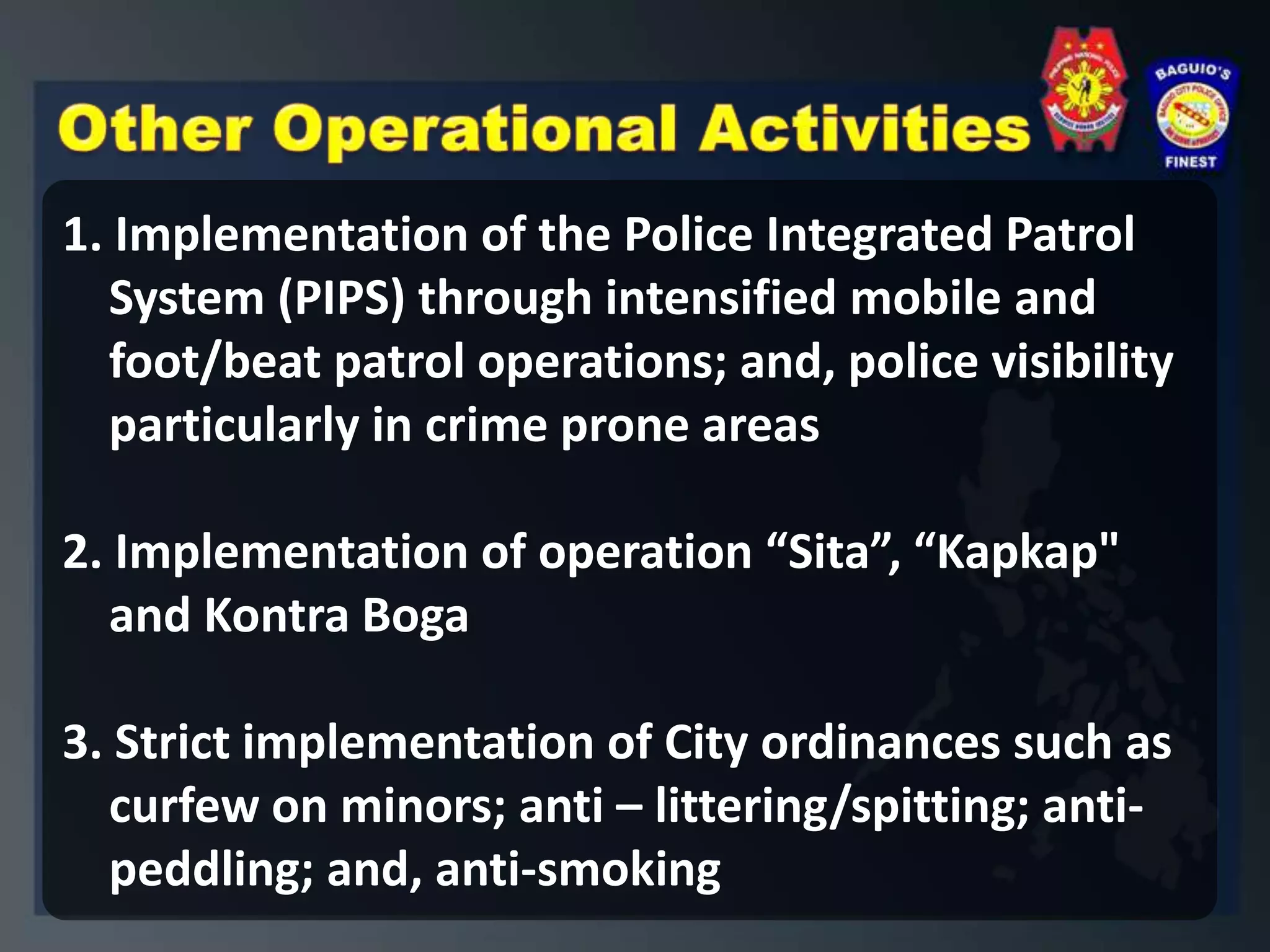 Significant ArrestsGERLON BAMBILLA y GATDULAon August 16, 2011 for a case of ROBBERY WITH HOMICIDE