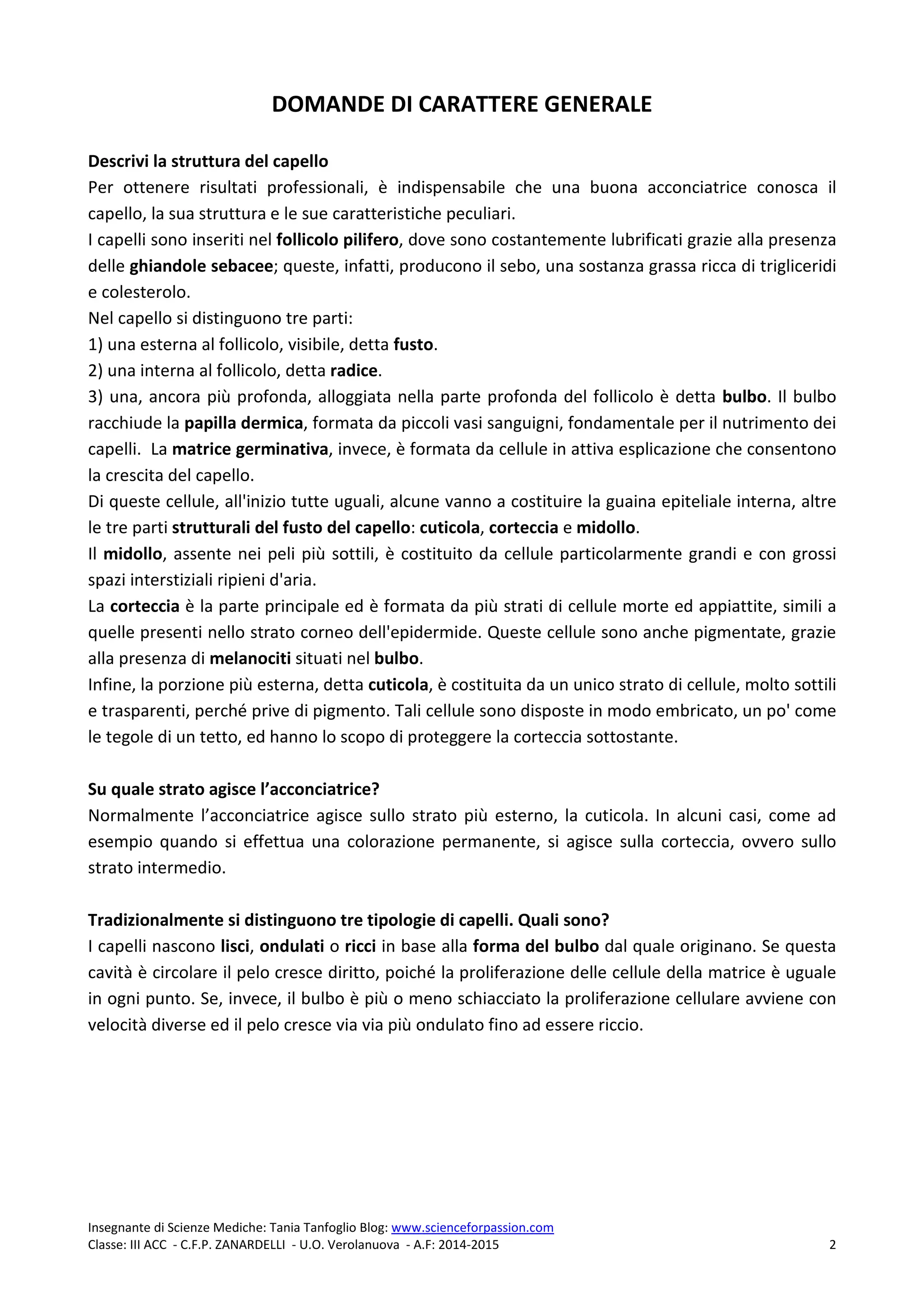 Quaderno per il ripasso - Settore Acconciatura | PDF, image size:2048x2898